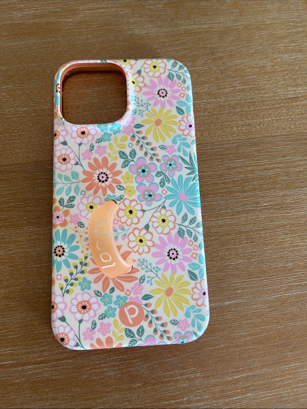 Loopy Case Pastel Floral Phone Case with Peach PopGrip